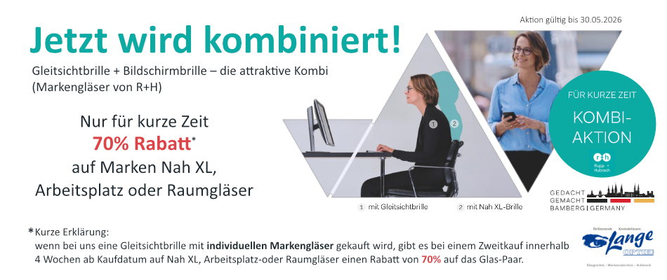 Nur für kurze Zeit 70% Rabatt auf Marken Nah XL, Arbeitsplatz oder Raumgläser 